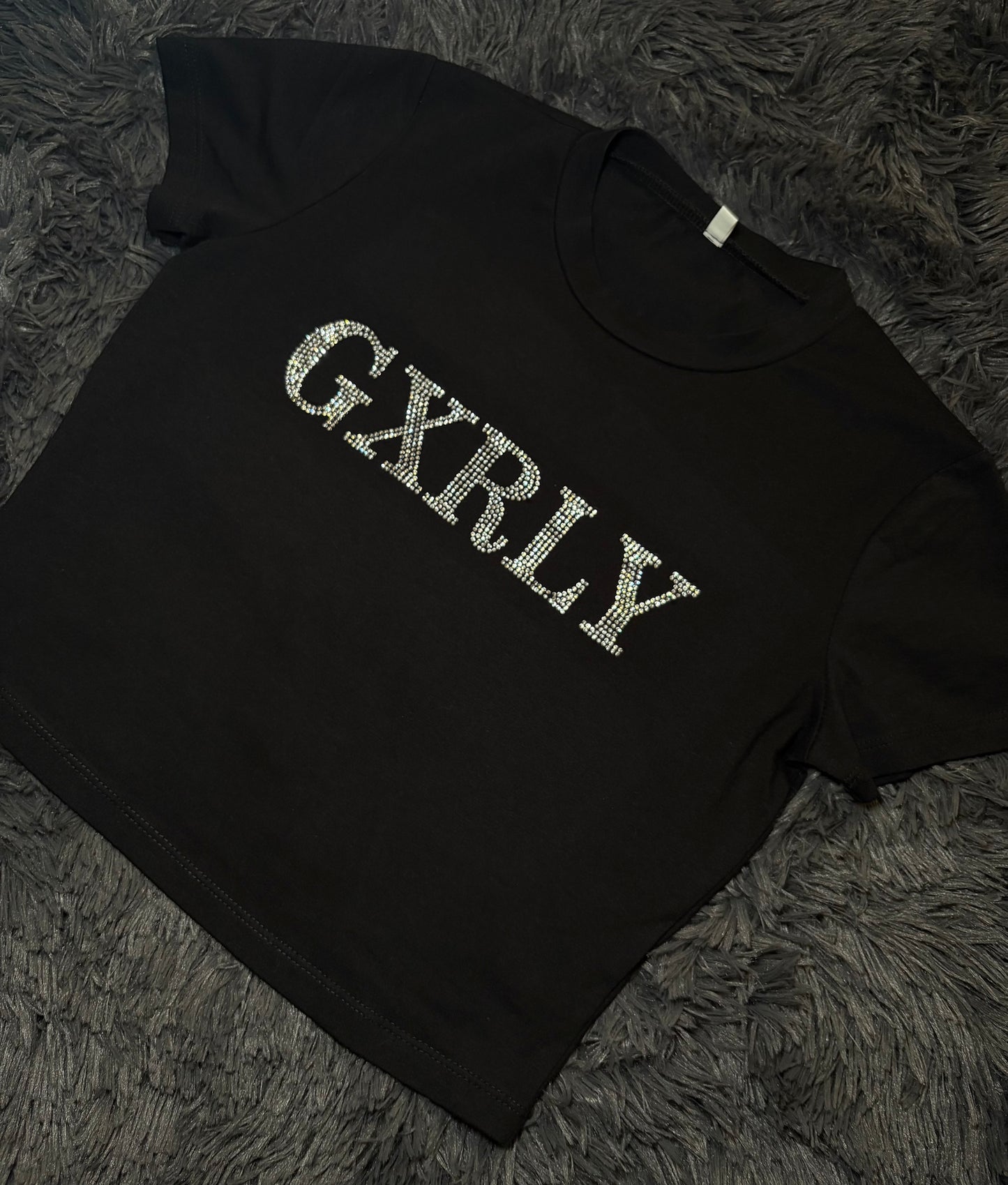 Cropped Rhinestone Tee